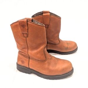 HERMAN SURVIVORS Men's ASTM Brown Leather Waterproof Steel Toe Boots Size 10.5